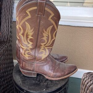 Justin Exotic Lizard Skin Vintage Made in USA Western Boots‎